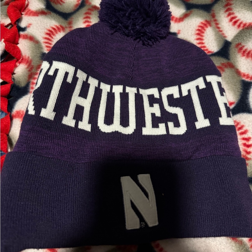 Northwestern University Beanie Winter Hat Purple